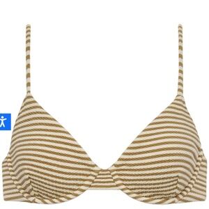 Montce Neutral Stripe Dainty Bikini Top Size S- NWT